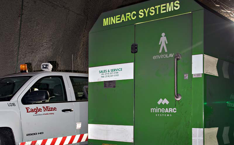 EnviroLAV Standard Design Underground Toilet at Lundin Mining Eagle Mine