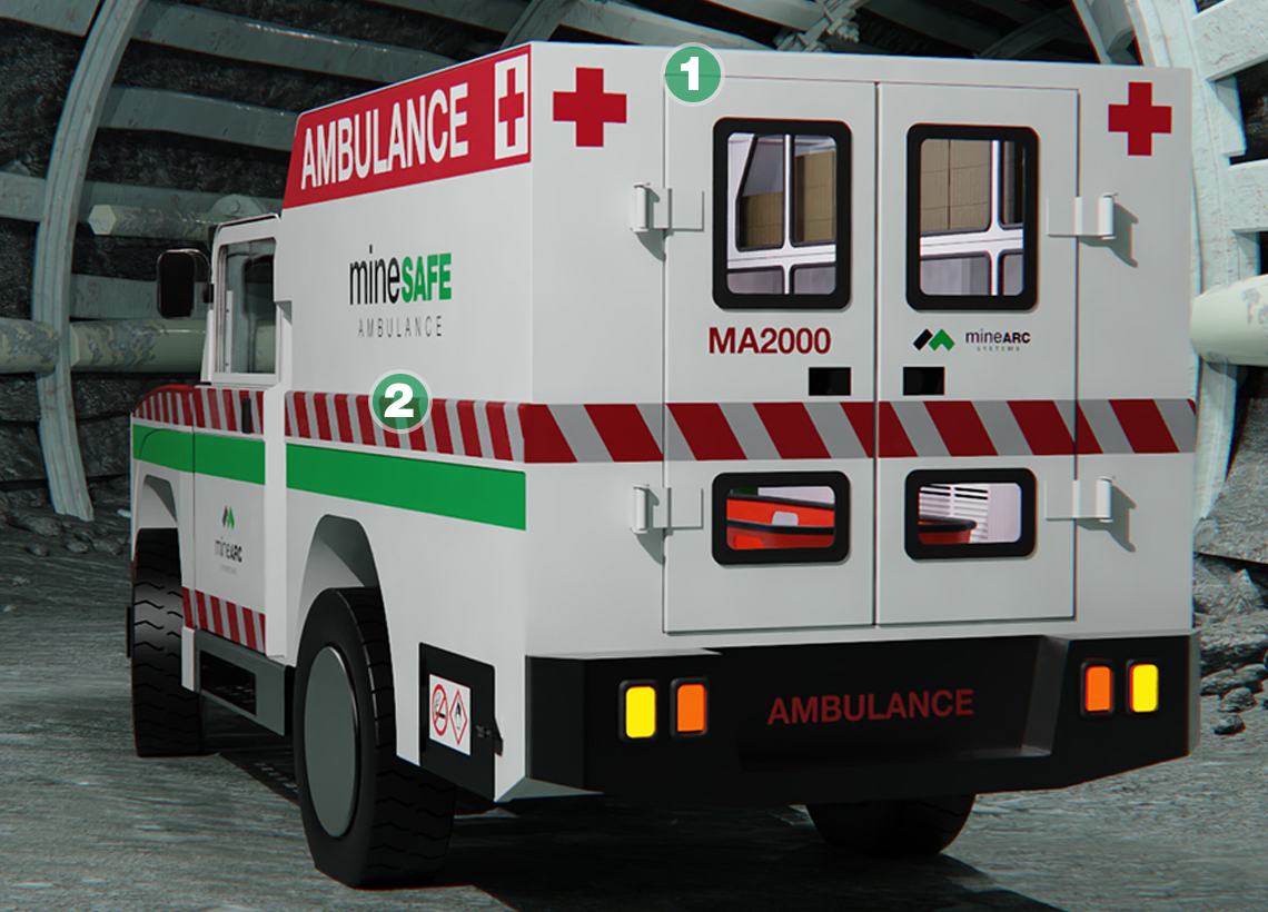 Mine Paramedic Vehicle MineSAFE Ambulance MineARC Systems