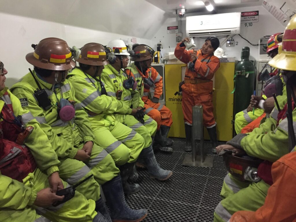 Training underground miners safety protocol and how to use an oxygen candle